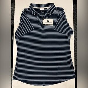FootJoy - Women’s Medium - Blue Open Collar Stripe - NEW